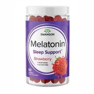 Мелатонин в форме жевательных конфет со вкусом клубники Swanson (Melatonin Sleep Support) 60 жевательных конфет купить в Киеве и Украине