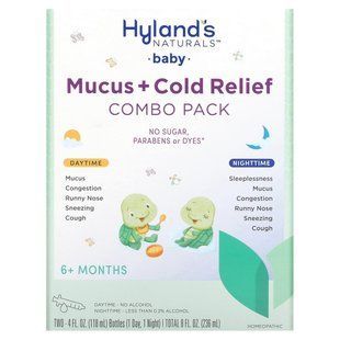 Hylands, Baby, mucus and cold remedy, daytime and nighttime remedy, for children from 6 months, 2 bottles of 118 ml (4 fl oz)