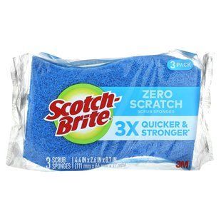 Scotch-Brite, Zero Scratch Scrub Sponges, 3 Sponges купить в Киеве и Украине