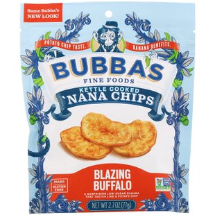 Банановые чипсы, пылающий буффало, Bubba's Fine Foods, 2,7 унций (77 г) купить в Киеве и Украине