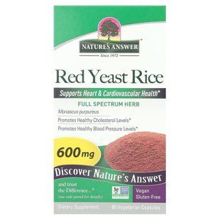 Nature's Answer, Red Yeast Rice, 600 mg, 90 Vegetarian Capsules купить в Киеве и Украине