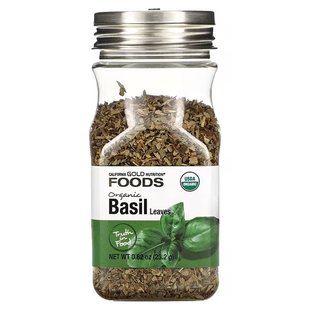 Органический базилик California Gold Nutrition (Organic Basil Leaves) 23,2 г купить в Киеве и Украине