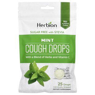 Herbion Naturals, Cough Drops, Sugar Free, Mint, 25 Individually Wrapped Drops купить в Киеве и Украине