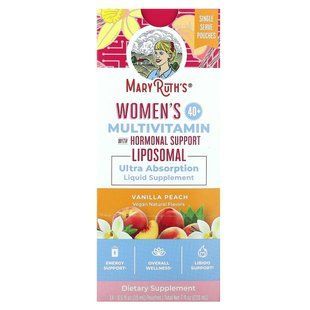 MaryRuth's, Women's 40+ Multivitamin with Hormonal Support, Vanilla Peach, 14 Pouches, 0.5 fl oz (15 ml) Each купить в Киеве и Украине