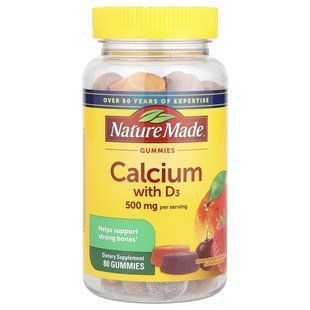 Кальций и витамин D3 фруктовый вкус Nature Made (Calcium with Vitamin D3) 80 жевательных таблеток купить в Киеве и Украине