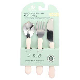 Green Sprouts, Stainless Steel & Sprout Ware&reg;, Kid's Cutlery, 12+ Months, Pink, 3 Pieces купить в Киеве и Украине