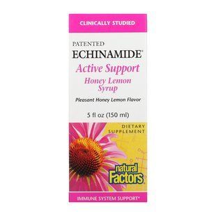 Эхинацея сироп мед+лимон Natural Factors (Echinamide Active Defense) 150 мл купить в Киеве и Украине