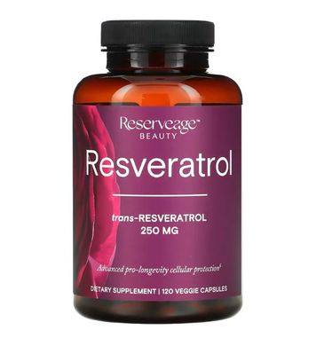 ReserveAge Nutrition, Ресвератрол, з активним транс-ресвератролом, 250 мг, 120 вегетаріанських капсул