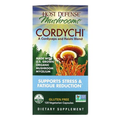 Кордицепс + Рейша від стресу і втоми Fungi Perfecti (Cordychi Host Defense) 120 капсул