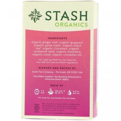 Herbal Tea, Organic Tea from Rainforests, Stash Tea, 18 Tea Bags, 1.0 oz. (30 g)