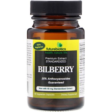 Чорниця FutureBiotics (Bilberry) 40 мг 60 капсул