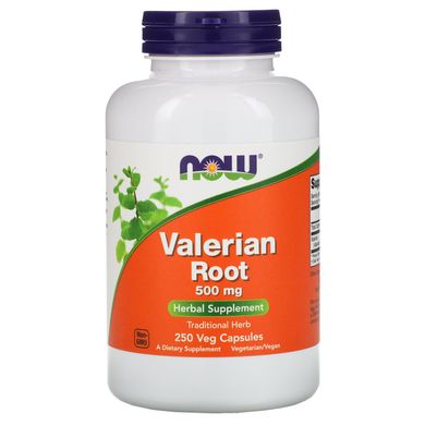 Корінь валеріани Now Foods (Valerian Root) 500 мг 250 вегетаріанських капсул