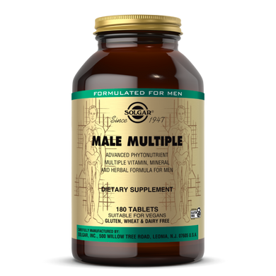 Чоловічі мультивітаміни Solgar (Male Multiple) 180 таблеток