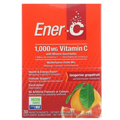 Вітамін C, шипучий розчинний порошок для напою зі смаком мандарина і грейпфрута, Ener-C, 30 пакетиків, 10,0 унцій (283,5 г)