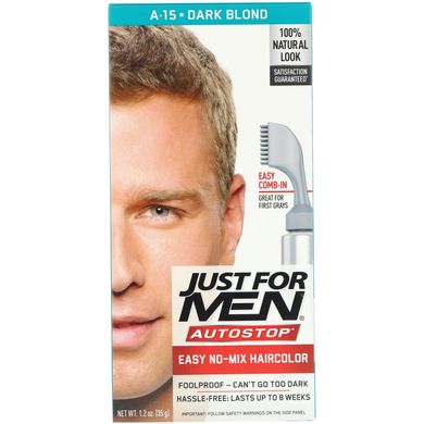 Чоловіча фарба для волосся Autostop, відтінок темний блонд A-15, Just for Men, 35 г