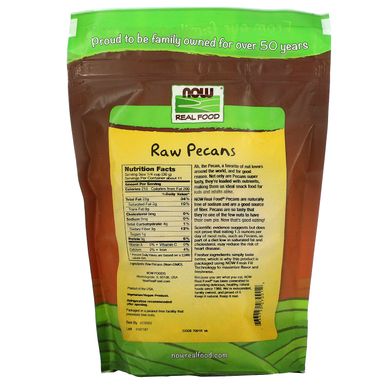 Сирі горіхи пекан несолоні Now Foods (Pecans Raw) 340 г