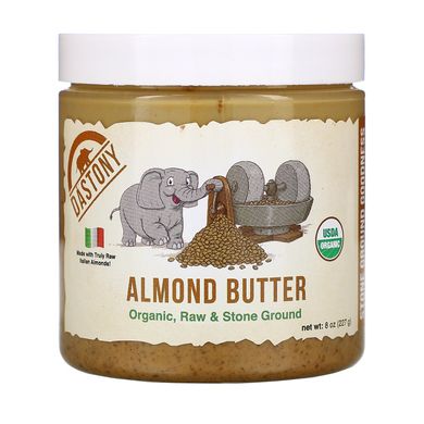 Органічне мигдальне масло, Organic Almond Butter, Dastony, 227 г