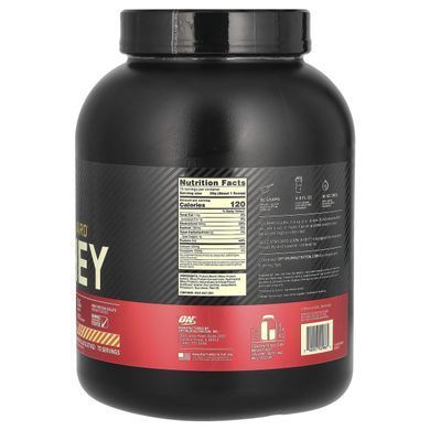 Whey protein isolate Optimum Nutrition (100% Whey Gold Standard) 2270 g with strawberry-banana flavor