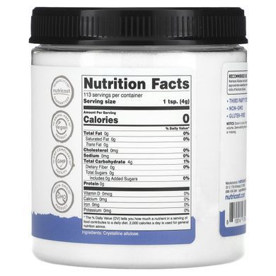 Подсластитель Алюлоза Nutricost (Allulose) 454 г купить в Киеве и Украине
