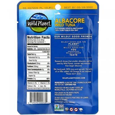 Wild Planet Albacore Wild Tuna 85 g
