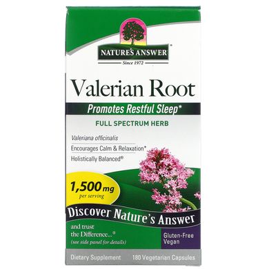 Корінь валеріани Nature's Answer (Valerian Root) 1500 мг 180 капсул