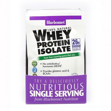 Ізолят сироваткового протеїну Bluebonnet Nutrition (Whey Protein Isolate) 8 пакетиків зі смаком полуниці