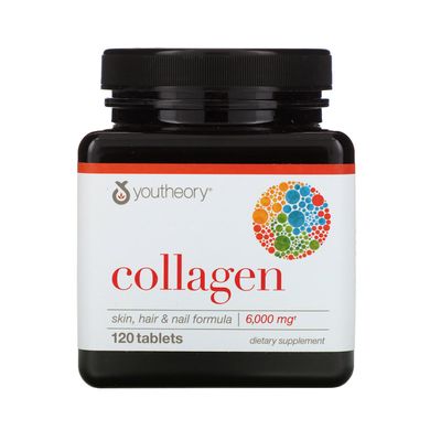 Колаген з вітаміном C Youtheory (Collagen with vitamin C) 120 таблеток