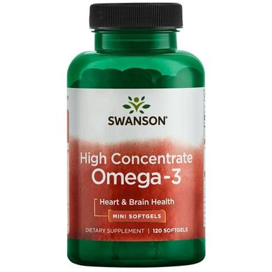 Концентрат High Omega-3 Hiгh Concentrate Omeгa-3, Swanson, 570 мг 120 капсул