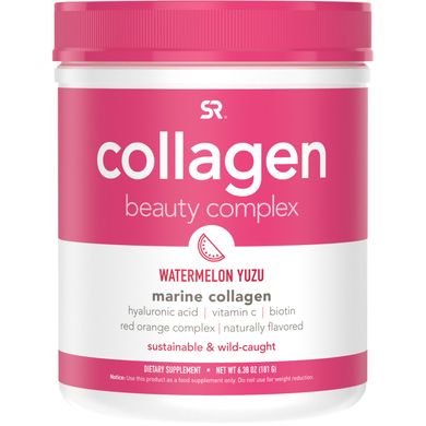 Колагеновий комплекс краси, морський колаген, кавун юзу, Collagen Beauty Complex, Marine Collagen, Watermelon Yuzu, Sports Research, 181 г