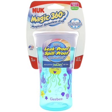 Magic360, чарівна чашка-непроливайка, з 12 місяців, для дівчаток, NUK, 10 унц (300 мл)