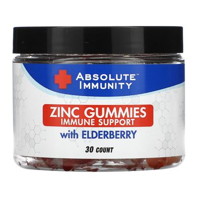 Імунітет, цинк + жувальні цукерки з бузиною, Immunity, Zinc + жевательных конфет with Elderberry, Absolute Nutrition, 30 штук