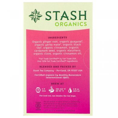 Herbal Tea, Organic Tea from Rainforests, Stash Tea, 18 Tea Bags, 1.0 oz. (30 g)