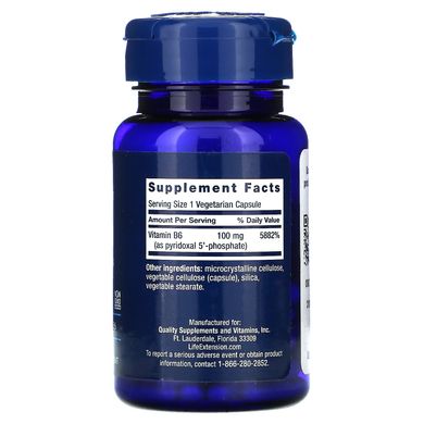 Вітамін В-6, пиридоксаль 5'-фосфат Life Extension (Pyridoxal 5'-phosphate) 100 мг 60 капсул