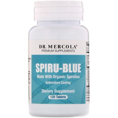 Spiru-Blue, спіруліна з антиоксидантною покриттям, Dr Mercola, 120 таблеток
