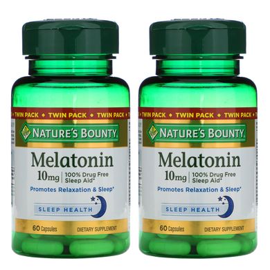 Мелатонин Nature's Bounty (Melatonin) 10 мг 2 упаковки по 60 капсул в каждой купить в Киеве и Украине