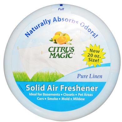 Твердий освіжувач повітря, чистий льон, Citrus Magic, 20 унції (566 г)