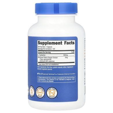 Триптофан Nutricost (L-Tryptophan) 500 мг 120 капсул