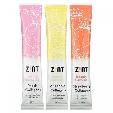 Колаген зі смаком персика ананаса полуниці Zint (Collagen) 15 окремих пакетів по 5 г