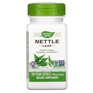 Листя кропиви, Nettle Leaf, Nature's Way, 345 мг, 100 вегетаріанських капсул