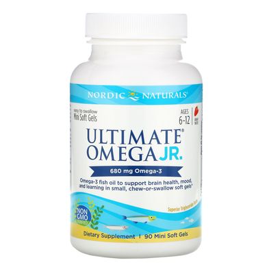 Ultimate Omega, Junior, Nordic Naturals, 680 мг, 90 жеательных таблеток в мягкой оболочке купить в Киеве и Украине