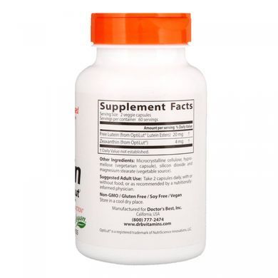 Lutein Doctors Best (Lutein with OptiLut) 10 mg 120 capsules