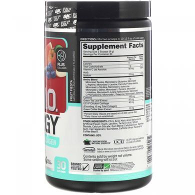 Енергія незамінних амінокислот плюс колаген UC-II, &laquo;Фруктова фієста&raquo;, Optimum Nutrition, 270 г