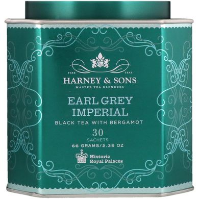Ерл грей імперіал, чорний чай з бергамотом, Harney,Sons, 30 пакетиків по 2,35 унції (66 г)