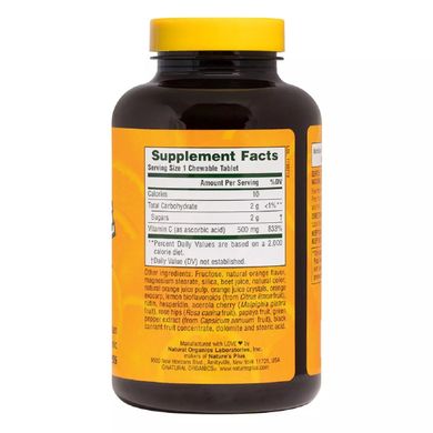 Вітамін С Nature's Plus (Orange Juice Vitamin C) 500 мг 90 жувальних таблеток