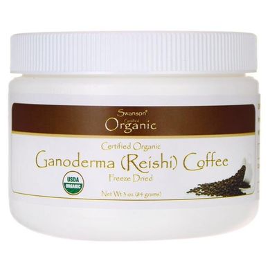 Сертифікована органічна кава Ganoderma (Рейши Гриб), Certified Organic Ganoderma (Reishi Mushroom) Coffee, Swanson, 84 г