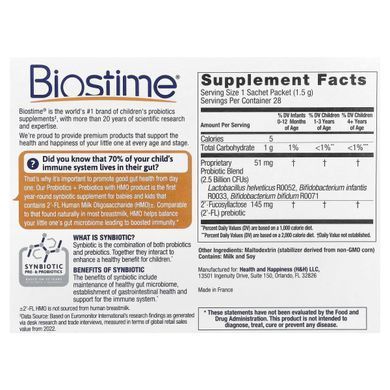 Biostime, Baby & Kids, Daily Probiotics + HMO Prebiotic, 3 Months to 6 Years, Flavorless, 28 Sachet Packets, 0.05 oz (1.5 g) Each купить в Киеве и Украине
