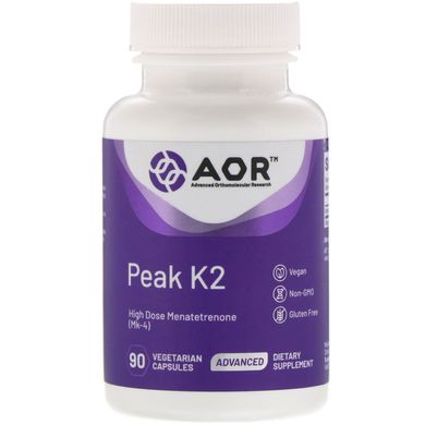 Витамин К2 Advanced Orthomolecular Research AOR (Peak K2) 90 капсул купить в Киеве и Украине