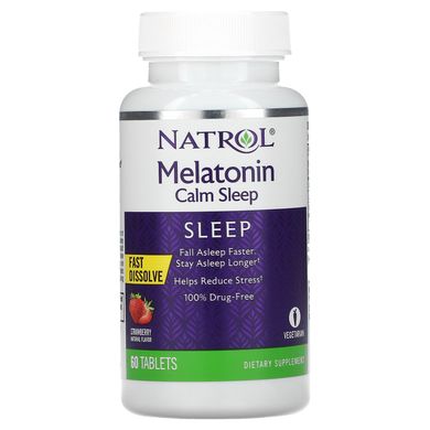 Мелатонін швидкого вивільнення Natrol (Melatonin) 6 мг 60 таблеток зі смаком полуниці