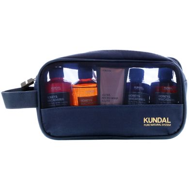 Дорожній набір, вишневий колір, Travel Kit, Kundal, набір з 5 предметів