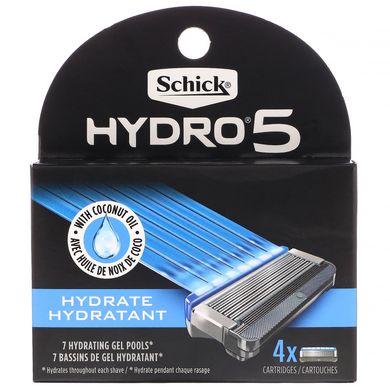 Змінні картриджі для гоління, Hydro Sense, Hydrate, Schick, 4 касети